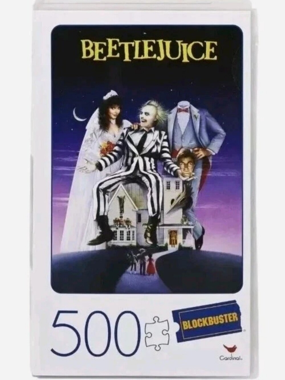 Beetlejuice Movie 500 pc Jigsaw Puzzle in retro Blockbuster case 18x24 in New